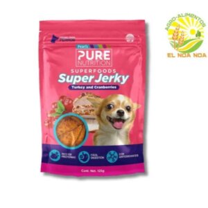 PURE N SF SJ TUREY AND CRANBERRIES 125GRS P PERRO SUPER JERKY ROSADO-MORADO