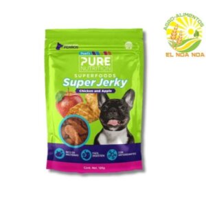 PURE N SF SI CHICKEN AND APLE 125GRS P PERRO SUPER JERKY VERDE-MORADO