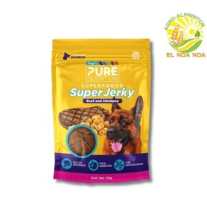 PURE N SF SI BEFF AND CHICKPEA P PERRO  125 GR SUPER JERKY AMARILLO-MORADO