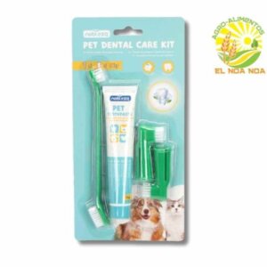 KIT DE HIGIENE BUCAL PARA PERROS Y GATOS 4 PZAS NOBLEZA  PASTA DENTAL Y CEPILLOS