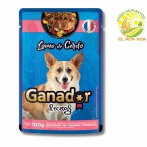POUCH GANADOR PERRO ADULTO CERDO SOBRE DE 100GRS