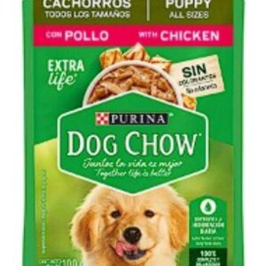 POUCH DOG CHOW CACHORRO SABOR POLLO 100GRS ALIMENTO HUMEDO