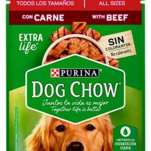POUCH DOG CHOW PERRO ADULTO CARNE DE RES 100GRS ALIMENTO HUMEDO