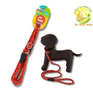 CORREA PARA PERRO DE COLLAR AJUSTABLE ROJO 1.4 MT DE LARGO WUFF