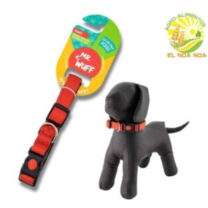 COLLAR PARA PERRO ROJO BOTON GRANDE WUFF