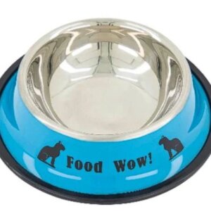 PLATO PARA  PERRO DE ACERO INOXIDABLE DE  COLOR 19 ONZAS AZUL