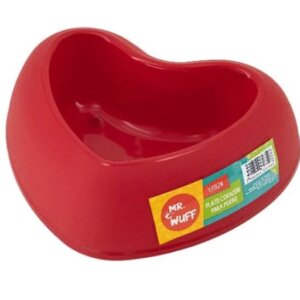 PLATO CORAZON PARA  PERRO ROJO
