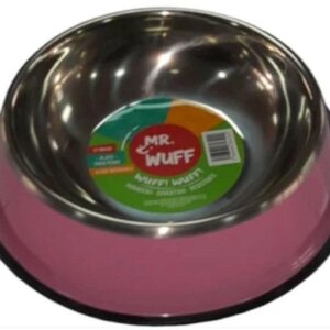 COMEDERO ACERO INOXIDABLE ROSA ESTAMPADO 6 ONZAS