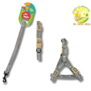 PACK CORREA  COLLAR PECHERA GRIS MEDIANO