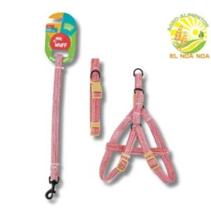 PACK CORREA  COLLAR PECHERA ROSA CHICO