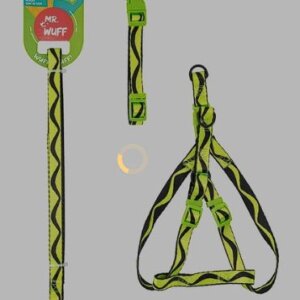 PACK CORREA  COLLAR PECHERA AMARILLO  CHICO MR. WUFF