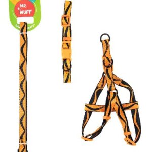 PACK CORREA  COLLAR PECHERA NARANJA  CHICO. MR WUFF
