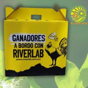 CAJA TRANSPORTADORA PARA GALLOS DE CARTON RIVERLAB