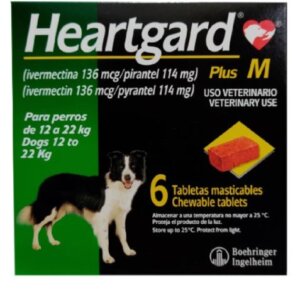 CARDOMEC HEARTGARD DE 11 A 22 KGS 6 TABS. VERDE                 PARA EL GUSANO DEL CORAZON EN PERROS
