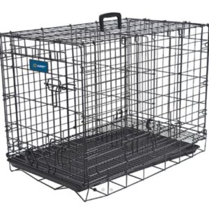 JAULA METALICA SUNNY PLEGABLE IMPORTADA P/PERRO (NUEVO ACABADO)2 PUERTAS 46.5X31X35.8CM (INCLUYE REJILLA DE PISO Y DIVISORA DE ENTRENAMIENTO)