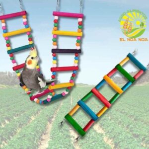 ESCALERA COLGANTE ESCALADORA PARA AVES DE MADERA MULTICILOR ML