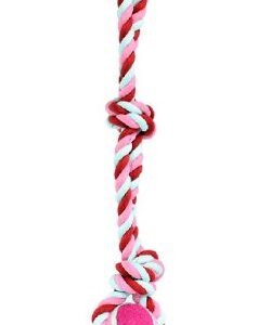 JUGUETE JALADERA DOBLE NUDO CON PELOTA DE TENNIS