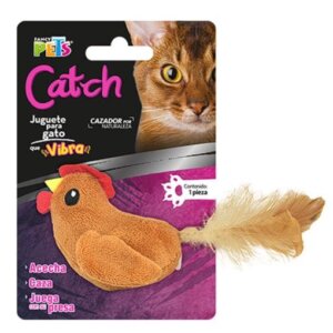 JUGUETE GALLINA VIBRO CATCH PARA GATO FANCY PETS