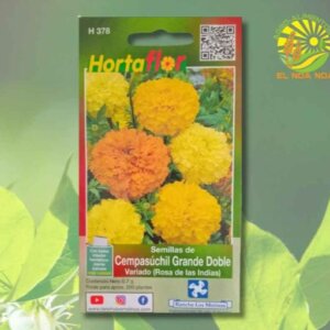 CEMPASUCHIL GRANDE DOBLE VARIADO SEMILLA HORTAFLOR  SOBRE DE .7GRS