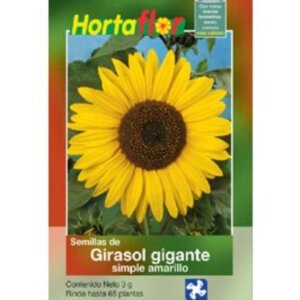 GIRASOL GIGANTE SIMPLE AMARILLO SEMILLA HORTAFLOR SOBRE DE 3GRS