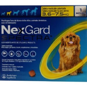 NEXGARD SPECTRA 3 TABLETAS 3.6 -7.5 KGS AMARILLO CH