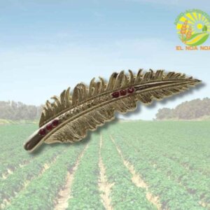 PLUMA ORO PINTADO PIEDRA ROJA ACCESORIO PARA SOMBRERO TOMBSTONE