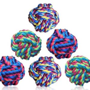 PELOTA DE CUERDA ALGODON NUDOS COLORES VARIOS