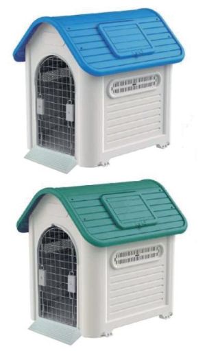 CASA IMPORTADA PARA PERRO SUNNY C/TEJA (TECHO ROJO, VERDE, AZUL) 117 X 97 X 113CM PUERTA METALICA INCLUIDA