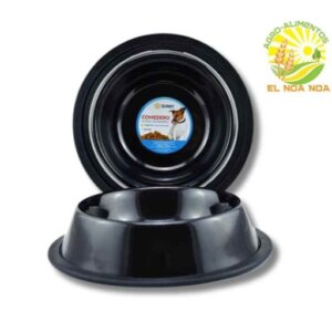 COMEDERO ACERO INOXIDABLE 8OZ NEGRO SUNNY
