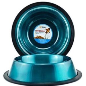 COMEDERO ACERO INOX. 32 OZ  AQUA ANTIDERRAPANTE SUNNY