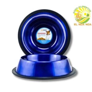 COMEDERO ACERO INOX. 96 OZ  AZUL MARINO ANTIDERRAPANTE SUNNY