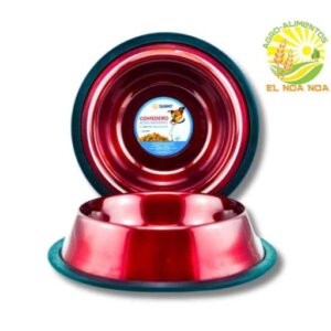 COMEDERO ACERO INOXIDABLE 96 OZ ROJO , SUNNY