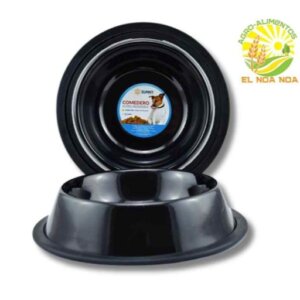 COMEDERO ACERO INOXIDABLE 96 OZ  NEGRO. SUNNY