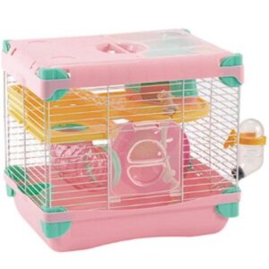 JAULA PARA HAMSTER ROSA EQUIPADA TODO EN UNO