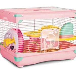 JAULA PLASTICA PARA HAMSTER ROSA