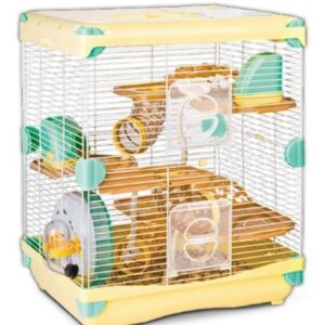 JAULA PLASTICA PARA HAMSTER COLOR AMARILLA EQUIP. SUNNY