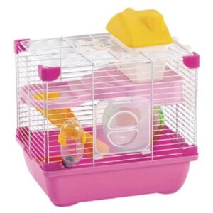JAULA PLASTICA PARA HAMSTER ROSA