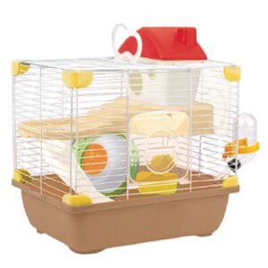 JAULA PLASTICA PARA HAMSTER EQUIPADA COLOR CAFE MARCA SUNNY