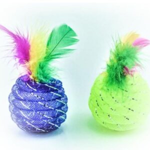 JUGUETE PARA GATOS PAWFFY SOGA CON TELA CON SONAJA. SUNNY