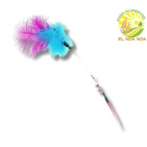 JUGUETE PARA GATOS PAWFFY STICK CON METAL, CASCABEL Y PLUMAS - BLISTER 1PC