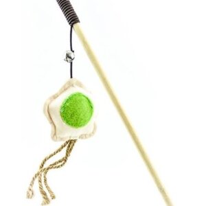 JUGUETE PARA GATOS PAWFFY STICK CON CUERDA, CASCABEL Y ANIMAL TELA - BLISTER 1PC