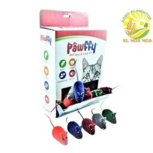 JUGUETE PARA GATOS PAWFFY RATON CON SONIDO VARIOS COLORES - CAJA SET/45PCS
