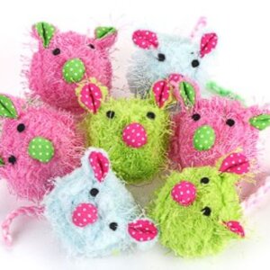 JUGUETE PARA GATOS PAWFFY CERDITO DE PELUCHE - CAJA SET/30PCS
