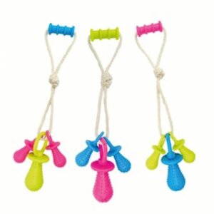 TINNY CHUMS JUGUETE DE HILO CON SET 3 CHUPONES CON CASCABEL Y AGARRADERA