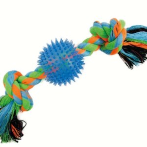 ROPY CHUMS HUESO DE HILO MULTICOLOR CON PELOTA DE PICOS SHARPAW 10 PULG