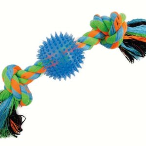 ROPY CHUMS HUESO DE HILO MULTICOLOR CON PELOTA DE PICOS SHARPAW 14 PULG