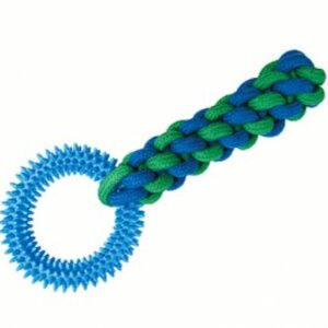 ROCKY CHUMS JUGUETE DE HILO TRENZADO Y ARO CON PICOS DE CAUCHO