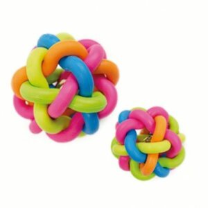 TINNY CHUMS SET 2 PIEZAS PELOTA TRENZADA DE CAUCHO 10CM SET DE 2 PIEZAS