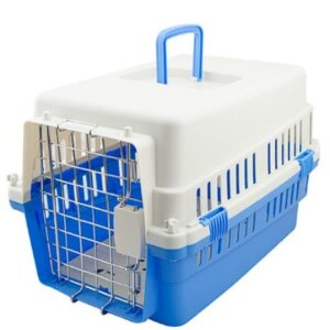 TRANSPORTADORA ECONOMICA P/PERRO SUNNY IMPORTADA COLOR AZUL  CIELO 1 PUERTA 50 X 34 X 32CM C/TAPETE