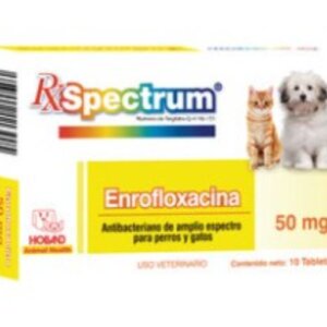 SPECTRUM ENROFLOXACINA 50 MG CON 10 TABLETAS. POR TABLETA